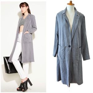 Reformation Gray Jacket - Trench Coat - Single Button Collar - S